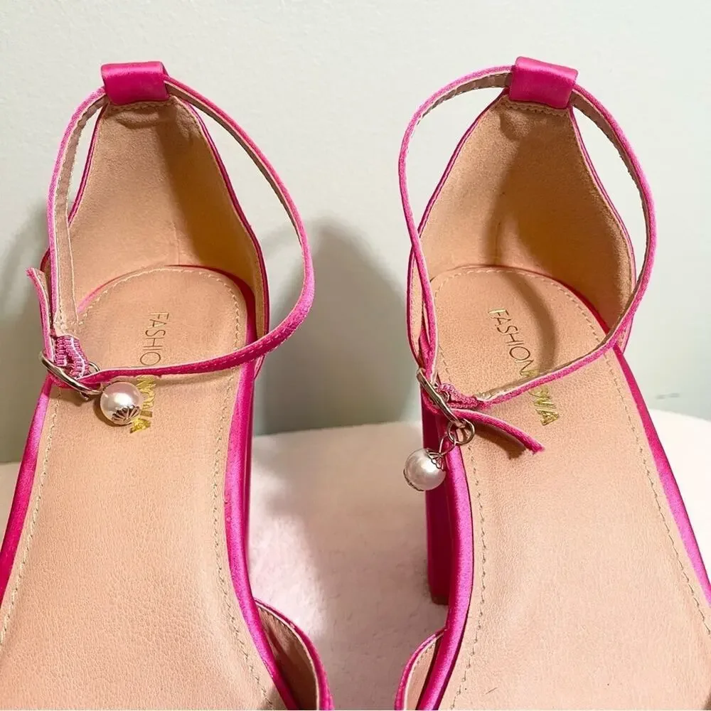 Fashion Nova Eliza Platform Pumps - Pink Size 9 WIDE